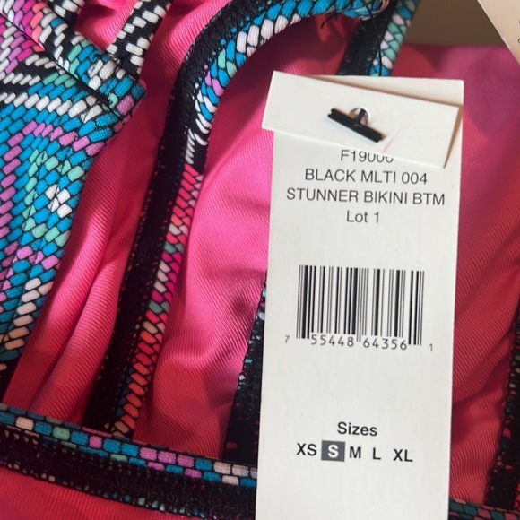 NWT SunDazed Stunner Strappy Hipster Bikini Swim Bottoms Small Tribal Print S - Picture 9 of 10